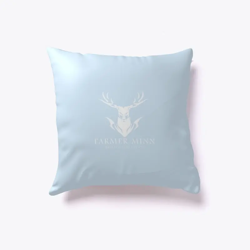 Farmer Minn Indoor Pillow - White Logo