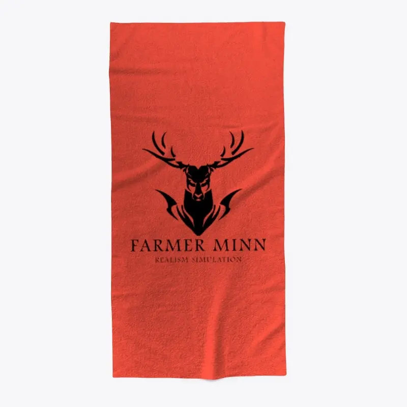 Farmer Minn Bath Towel - Black Logo